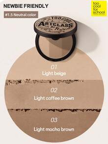 Too Cool for School K-Beauty Matte Powder Contour Palette,With 1 Brush Giveaway, Light, Smooth, Velety Texture ,With Mirror, Slimming Facial Nose, Natural Gradation, Bronzer Contour Palette, K-Beauty - #1.5 Neutral Color(NEW) - 查看 2