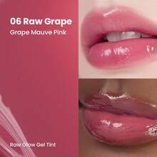hince Raw Glow Lip Tint RAW GRAPE 06 4ml - Stain Glazed, Glossy Dewy Lip Gloss, Non Sticky & Long Wearing For Natural Glass Glow, Hydrating, Moisturizing Liquid Lipstick, Vegan - 生葡萄 06 - 查看 2
