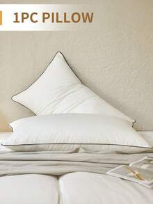 1pc Pillow, Pillow Insert, Bedding, Soft Fluffy White Pillow Insert, Solid Color Pillow For Bed, Modern Style Pillow, Fill For Back, Christmas Decoration, Stomach Or Side Sleepers, High Rebound Polyester Fiber Filling Pillow, Fall Decor, Halloween Decor, Room Decor, For Bed, Sofa, Living Room, Bedroom Decorative Stuffer Pillow - 白色黑邊 - 查看 10