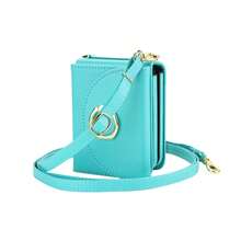 AWQUER 斜挎 PU 仿皮钱包式手机壳，适用于 Galaxy Z Flip 7/6/5/4/3/5G，带卡槽和指环支架，适用于 Galaxy ZFlip7/ZFlip6/ZFlip5/ZFlip4/ZFlip3，带支架功能，RFID 防盗刷保护套 - 綠色 - 查看 14