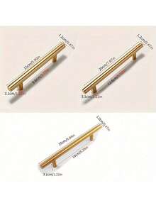 10 PIEZAS Tiradores de gabinete dorados - Manijas de gabinete de cocina, acabado en níquel cepillado, perillas de cajón de acero inoxidable, adecuados para cajones - Multicolor - Ver 5