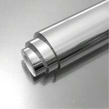 1 Roll Of Silver Stainless Steel Contact Paper/Instant Peeling And Sticking Metal Wallpaper/Self-Adhesive Detachable Wallpaper/Suitable For Kitchen Cabinets/Countertops/Refrigerators/Home Decor/Vinyl Rolls/Waterproof/Oil-Proof