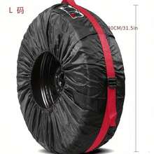 4pcs Car Tire Storage Bags, Easy To Move And Prevent Tire Aging, Heavy Duty Spare Tire Cover - UV Protection, With Adjustable Cord And Reflective Strips, Fits All Vehicle Sizes Truck, SUV, Sedan, Spare Tire Accessories, Car And Snow Tires, Tire Protector, Diameter 25.9-31.5 Inches (66-80cm) - Red - View 4