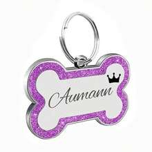 Dog Tags Engraved For Pets Personalized Dog Tag With Any Name & Text Dog Collar Custom Glitter Dog Name Tag Bone Dog ID Tag For Puppy Pets,Customized Pet Collars, Leashes & Harnesses - Crown - View 15