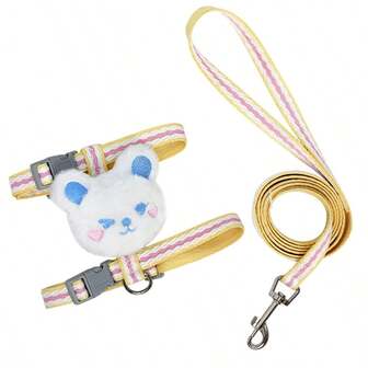 可调节猫咪胸背带，可爱猫咪胸带，防勒颈设计