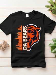 Da Bears Graphic Tee_ Chicago Football Shirt - 黑色 - 查看 1