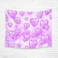 1Pc 2D Flat Vintage 90s Pink Heart Backdrop Tapestry, Durable Peach Light Beige Fabric, Easy To Hang With Hooks, For Birthday Parties, Glamour Photoshoots, Sofa Cover & Wall Decor, Picnic Blanket,Photoshoot Backdrop,Durable Fabric - 樣式 4 - 查看 9