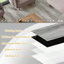 10pcs/Set 51x15cm PVC Floor Tiles, Textured Vinyl Floor Stickers, Easy To Install And Remove
