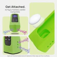 AWYYGripStand™ Remote Cover: Compatible With AirTag And Tile Mate Fits Roku Express 4K+ Voice/HDR With Side Buttons Streaming Stick 4K Stands Upright Secure Grip Lime Glow By 73andSunny - LimeGlow - Xem 4