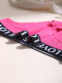 9 PCS Women's Ribbed Cotton Triangle Panties Sexy Low-Waist Seamless Letter Belt Lingerie-Sexy Soft & Breathable Everyday Women's Briefs Daily Wear Sports Yoga Cheeky Underwear