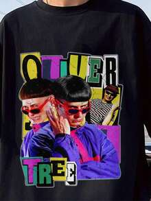Oliver Tree Retro Vintage T-Shirt, Oliver Tree Fan Shirt, Oliver Tree Retro 90s Shirt, Graphic Unise - 黑色 - 查看 1