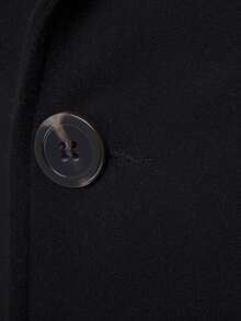 2025 Autumn/Winter New Men's Double-Breasted Epaulet Wool Coat Jacket Windbreaker XXD111 - Black - View 3