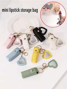 Mini Lipstick Storage Bag, Light Lipstick Lip Glaze Storage Bag, Makeup Bag With Makeup Mirror, Storage Accessories With Hook That Can Be Hung On The Bag, Ideal Makeup Bag For S To Go Shopping, Holiday Gifts - Multicolor - View 4