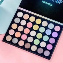 beauty glazed 35-Color Eyeshadow Palette, Rainbow Matte & Shimmer Eyeshadow Set, Bright Face Powder, Stage Makeup - 彩色 - 查看 4