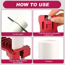 9 In 1 PVC Pipe Deburring Tool, Adjustable Design PVC Chamfer Tool For 9 Sizes: 0.5 Inch To 4 Inch Plastic Pipes, Comfortable Grip Pipe Reamer Tool For PVC, PE, PP, And ABS Pipes - Red - View 5