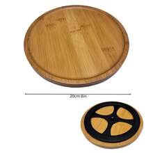 1pc Rotating Bamboo & Wood Cupcake Stand, Multi-Size Dessert Display Rack For Party, Home Decor, Kitchen Storage - Yellow - View 7