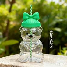 Adorable Mini Bear Figurine - Cute Desk Decor for Home  Office - Verde militar - Ver 3