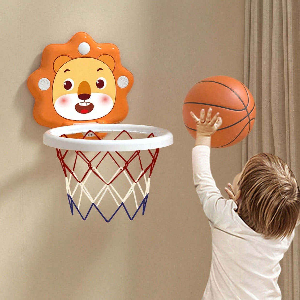 Decorazione di Ognissanti, 1 pezzo Canestro da basket mini per bambini con pompa per pallone, ventosa, supporto adesivo da parete, sport da interno,