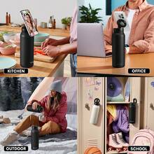 24oz Stainless Steel Vacuum Insulated Portable Drinking Cup Compatible With Magsafe Travel Iced Coffee Cup, Can Be Used As A Tripod, Leak Proof Keep Drinks Cool Or Warm, For Travel, Gym, And Office - Black - View 6