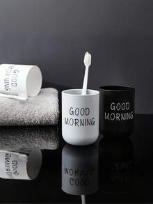 1PC Simple Toothbrush Holder, Bathroom Accessories, Toothpaste Holder, Mouthwash Cup, Drinking Cup, Scandinavian Simple Wash Mug, Home Mug, Bathroom Toothbrush And Mouthwash Mug, Frosted Textured Mug, Household Mouthwash Mug, Toothbrush Mug, Couple's Toothbrush Mug