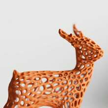 ORIZZONTE Set Of 2 Christmas Reindeer Sculptures – Geometric Design And Organic Perforated Structure – Modern Decorations For Christmas, Home Or Office – Unique Gift Idea – 100% Made In Italy, Shipping From Italy - 橘色 - 查看 4