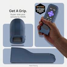 AWYYGripStand™ Remote Cover: Compatible With AirTag And Tile Mate Fits Roku Express 4K+ Voice/HDR With Side Buttons Streaming Stick 4K Stands Upright Secure Grip Slate Ocean By 73andSunny - SlateOcean - Xem 2