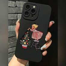 2026 nueva funda de teléfono esmerilada, funda de teléfono con estampado de árbol decorativo de Navidad para iPhone 17 14 13 12 11 Pro Max y  Galaxy S23 S22 S21 S20, protector de teléfono, funda de pareja, regalo para novio y novia, regalo de vacaciones - Negro - Ver 2