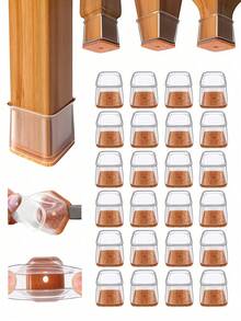 حماية أرضية للكراسي المربعة، وسادات أثاث من السيليكون لحماية أرضيات الخشب الصلب، أغطية للأرجل الكراسي، حماية أرضية للكراسي المستطيلة، أغطية صامتة لأرجل الكراسي تحمي الأرضيات والأرجل من الخدوش، مثالية للمطاعم والفنادق والمقاهي (بني)