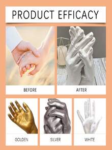 DOWMOO 1件情侣手印粉，情人节礼物，DIY手印套装，订婚，结婚，母亲节，周年纪念纪念品，送给他的独特礼物，情侣礼物，随机新款/旧款 - 彩色 - 查看 6