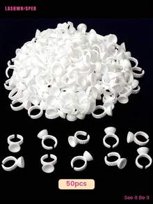 1 套一次性睫毛胶水架和纹身颜料杯 - 塑料睫毛胶水架，睫毛胶水固定器，美甲化妆工具（50/100/200/300 个） - 彩色 - 查看 12