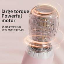 Portable Handheld Massager, USB Rechargeable Relaxation Massager, Soothes The Neck, Back, Thighs, And Waist, With Foot Vibration Relaxation, Suitable For Office Workers And Busy Professionals. - 亮粉紅色 - 查看 5