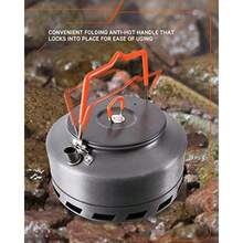 Bulin Camping Kettle 1.6L Aluminum Alloy Open Campfire Coffee Tea Pot Fast Heating Outdoor Gear Great for Boiling Water Ultralight Portable for Hiking Picnic Travel - BLACK16L - Ver 5