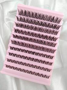 Hinarin 120PCS D Curl Individual Lashes Eyelash Clusters Wispy Cluster Eyelash Extension 8-16mm Mixed Length Natural Looking For Daily Wedding Travel Use DIY At Home - D - View 5