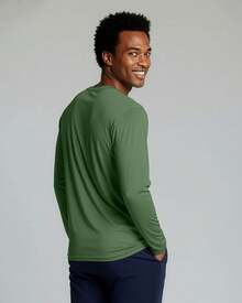 4 Pack: Men's Dry-Fit Active Athletic Long Sleeve Pocket Crew-Shirt Outdoors UPF 50 (S-5XLT), Breathable,-Wicking - Set 3 - View 6