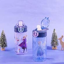 AWYYDisney Frozen Sage Water Bottle For School Or Travel 16oz Durable Plastic Water Bottle With Straw Handle And Leak-Proof Pop-Up Spout Cover 2-Pack Set Anna And - 迪士尼冰雪奇緣安娜艾莎 - 查看 3