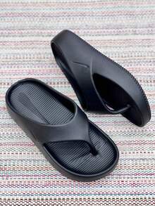 Women's Cloud-Shaped Comfortable High-Heeled Flip-Flops - EVA Summer Sandals - 黑色 - 查看 1