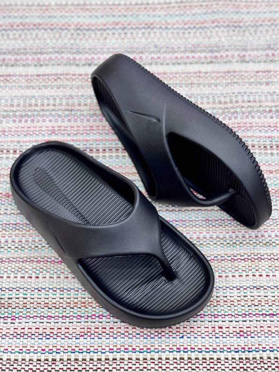 Women's Cloud-Shaped Comfortable High-Heeled Flip-Flops - EVA Summer Sandals - 黑色 - 查看 1