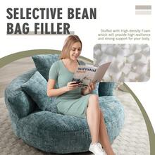 Chenille Lazy Sofa, Single Seat Bean Bag Sofa Chair, High-Back Durable Soft Comfort Recliner, Casual Living Room Sofa Chair, Includes 3 Pillows, Indoor/Outdoor Use, No Assembly Required, Suitable For Living Room, Bedroom, Dormitory And Apartment (Teal) - 綠色 - 查看 6