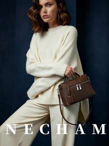 1个方形手提包，小钱包，纯色复古时尚女士单肩包 - 咖啡 - 查看 1