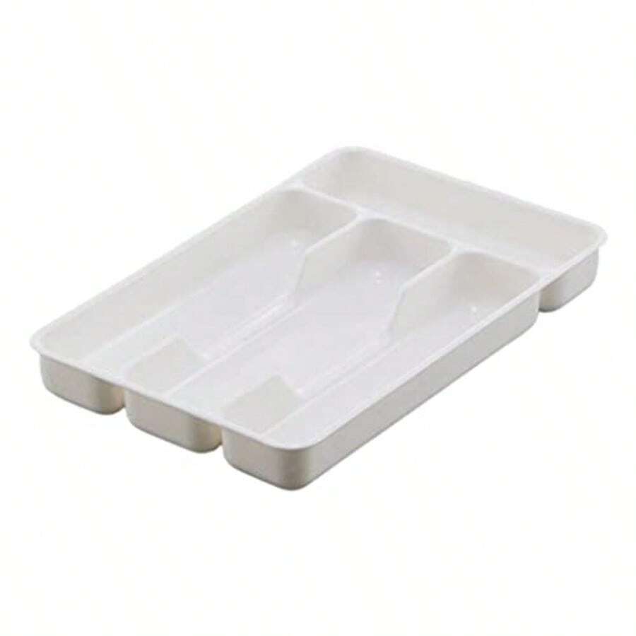 WSXC Kitchen Tools Drawer Organizer Tray Spoon Forks Cutlery Separation Finishing Rack Storage Box 27*17.6*3.5cm White - BlackWhite - View 1