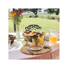 10/30-Pack 12in Natural Water Hyacinth Placemats - Handwoven Boho/Farmhouse Style For Kitchen/Wedding Table Decor (Natural Tone) | Christmas Holiday Gift - 10 chiếc màu nâu - Xem 9