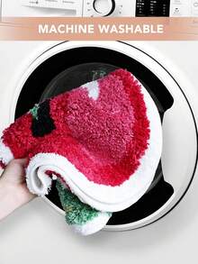 [US-Based Shipping]1Pc Cherry Fruit Bathroom Mat 50X62cm(19.7X24.4inch), Cherry-Shaped Puffy Velvet Bath Mat, Non-Slip Shaped Christmas Series Faux Cashmere Rug, Home Decor Living Room Bedside Rug, Bathroom Absorbent Mat, Cartoon-Style Faux Cashmere Rug, Home Durable Stain-Resistant Bathroom Mat, Thickened Absorbent Non-Slip Bathroom Door Mat, Suitable For Christmas, Thanksgiving, New Year, Valentine's Day, And Daily UseSoft Plush Washable Floor Mat For Bathroom, Bedroom, Living Room, Kitchen, Entryway, Non-Slip Absorbent Carpet Mat With Cherry Pattern - 彩色 - 查看 6