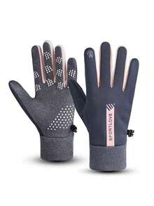 女士冬季滑雪户外骑行防水防风保暖防滑触屏摩托车手套（1只装）