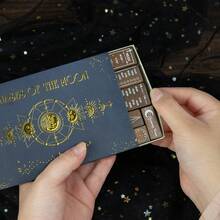 30pcs Wooden Moon Phase Calendar Stamps, Adjustable Perpetual Calendar Stamps For Planner, Diary, Creative Starry Sky DIY Tool Set, Gift Stationery - Multicolor - View 10