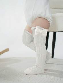 4 pares de calcetines rectos de punto de cable lindos para niños, calcetines de tobillo sin costuras versátiles para niñas para todas las estaciones - Multicolor - Ver 8