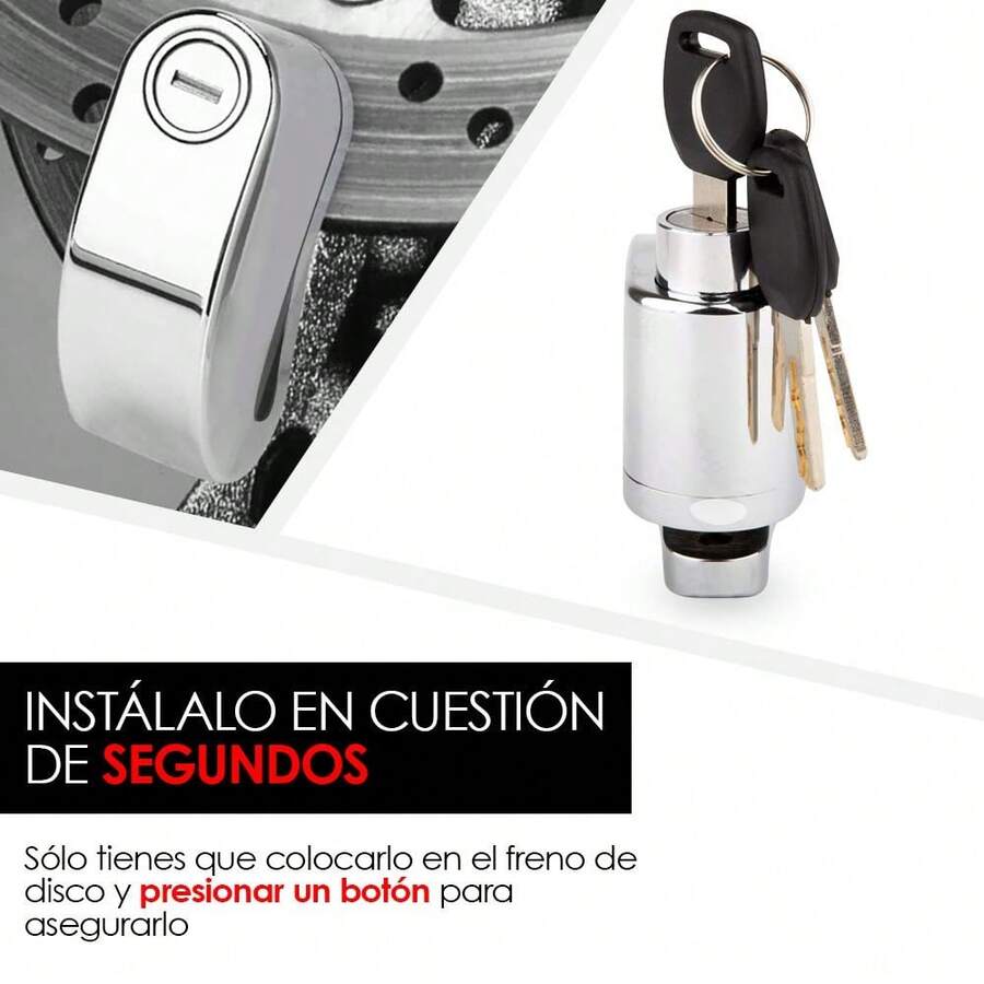 Redlemon - Candado para Bicicleta y Motocicleta con Alarma, Sensor de Movimiento,  Antirrobo de Compatible con Vehículos con Llanta de Disco, Resistente a Salpicaduras - 1 - Ver 1