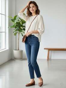 WHDXY 1 Pair Women Soft Pointed Toe Flats, Versatile Office Work Shoes, Ballet Ballerina Slip-On Loafers, Commuting Casual Flat Shoes - Brown - View 8