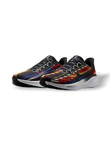 Nike Giày chạy bộ Air Zoom Pegasus 41 cho nam, thoáng khí, nhẹ, độ đàn hồi tốt, đa năng, thích hợp cho các hoạt động ngoài trời, đi học hàng ngày, màu đen/đỏ/vàng/trắng IB8171-999 - Đen/Đỏ/Vàng/Trắng - Xem 2