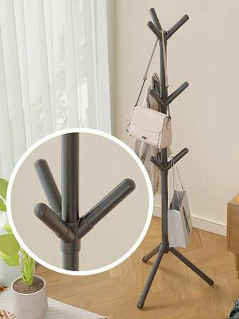 1 pieza Organizador minimalista de 6 ganchos, estante montado en la pared elegante para chaquetas, sombreros y bolsos, mantiene la entrada y el dormitorio ordenados y libres de desorden