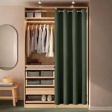 Solid Color Theme Design (Single Panel Repeating Curtain): Solid Olive Color Printed Curtain Panel, Can Be Connected Continuously For Multiple Widths, Blackout Curtain, Christmas & Valentine's Day Decor Background, Suitable For Living Room And Bedroom, Made Of Polyester Fabric, Machine Washable, Home Decor - 0003+250XHCL - View 4